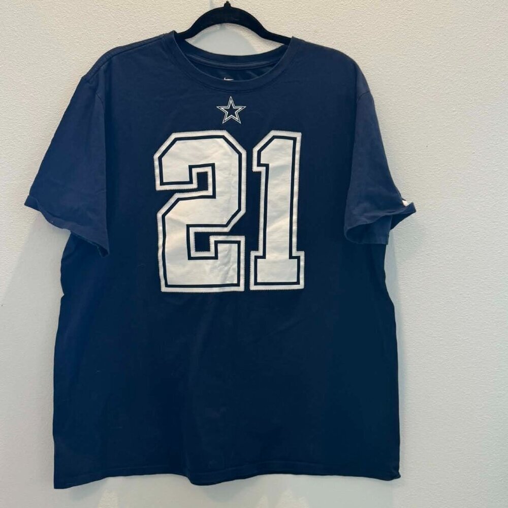 Dallas Cowboys Shirt Mens XL Blue NFL Football Nike Ezekiel Elliott 21 Tee